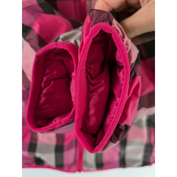 The North Face Girls Large 14/16  Puffer Jacket Reversible Down Pink Plaid - Picture 6 of 16